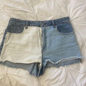 Pacsun High Rise Festival Color Block Jean Shorts | Perfect Condition